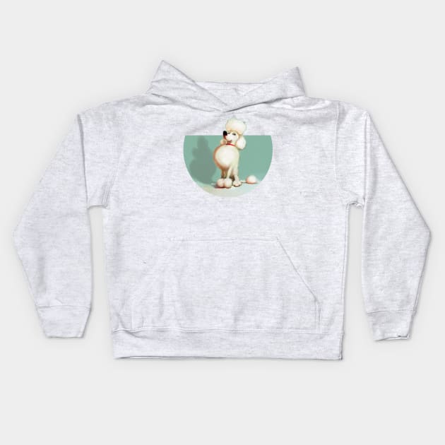 Poodle dog Kids Hoodie by Artofokan